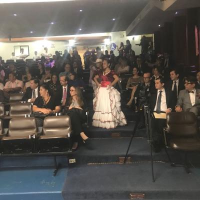 Espectadores viendo el baile típico