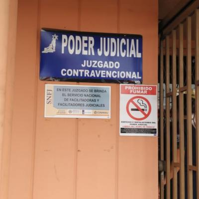 Entrada del Juzgado Contravencional del Poder Judicial
