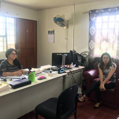Mujer trabajando en su escritorio